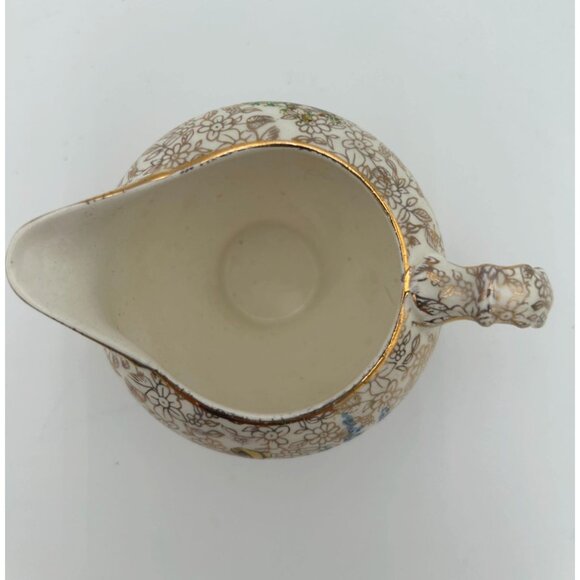 Vintage Empire England Creamer Pitcher – 1950s–60s Floral Chintz w/ Gold Trim - Picture 3 of 4